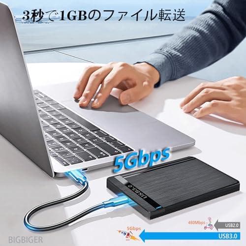 BIGBIGER 500G USB3.0 Type C HDD 2in1外付けm