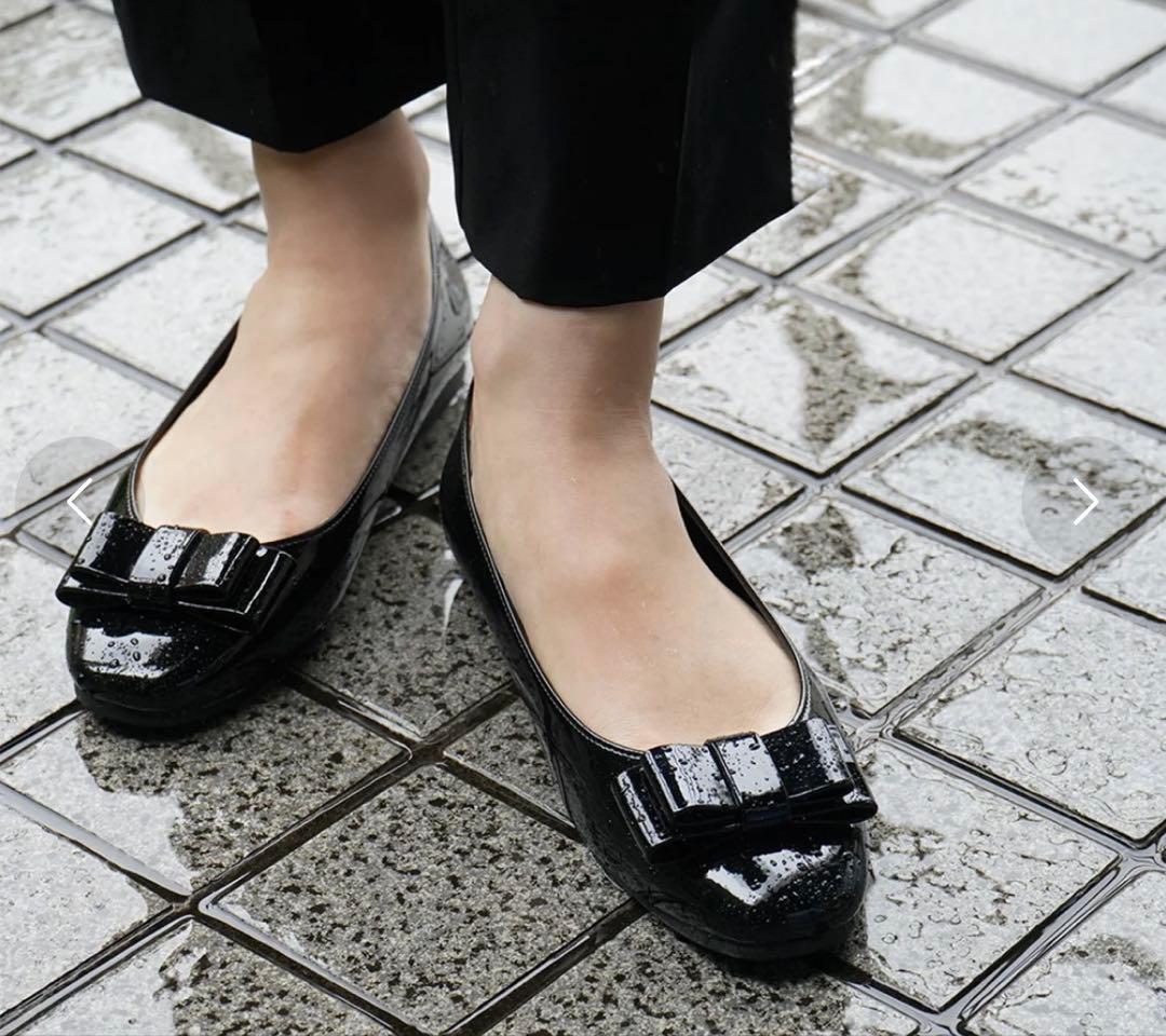 VIRINA （ヴィリーナ）　晴雨兼用エマリボンバレエシューズ （ブラック）