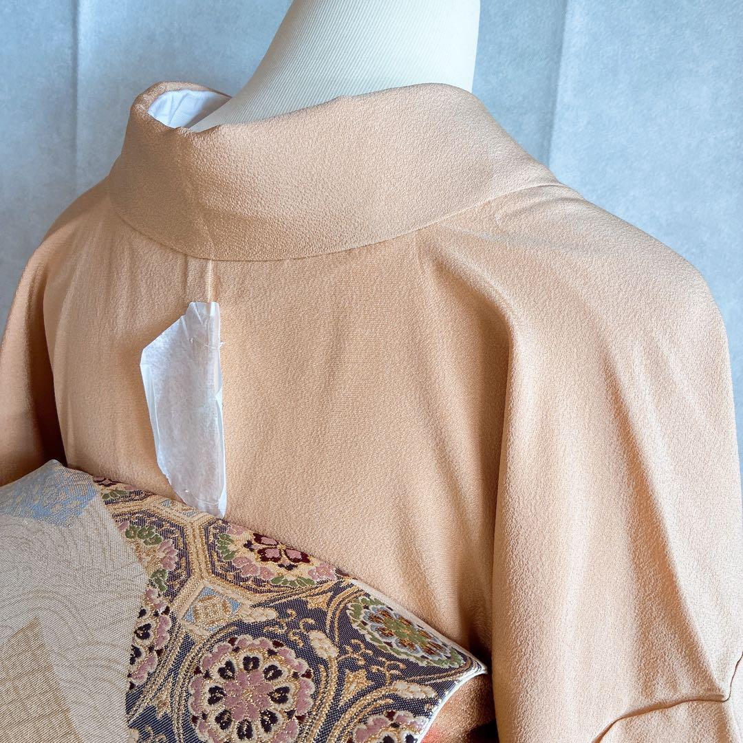 色無地　フルセット　着物　正絹　入学式　しつけ付き　パールトーン　共布　J5