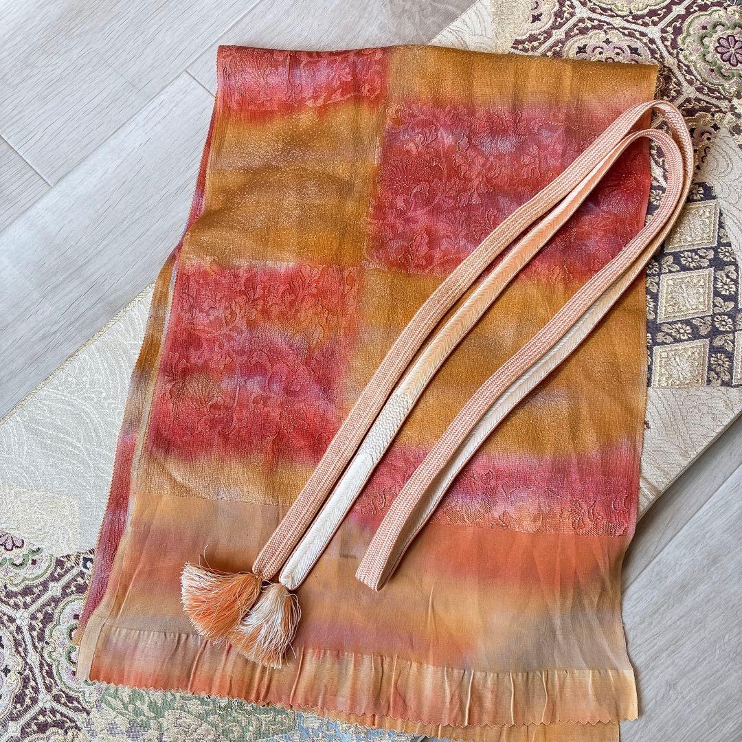 色無地　フルセット　着物　正絹　入学式　しつけ付き　パールトーン　共布　J5