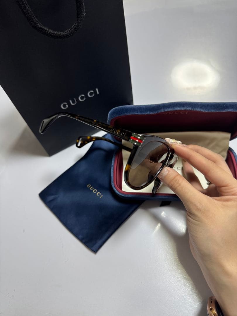 美品GUCCI ブラウン サングラス ケース付き 最終値下げ