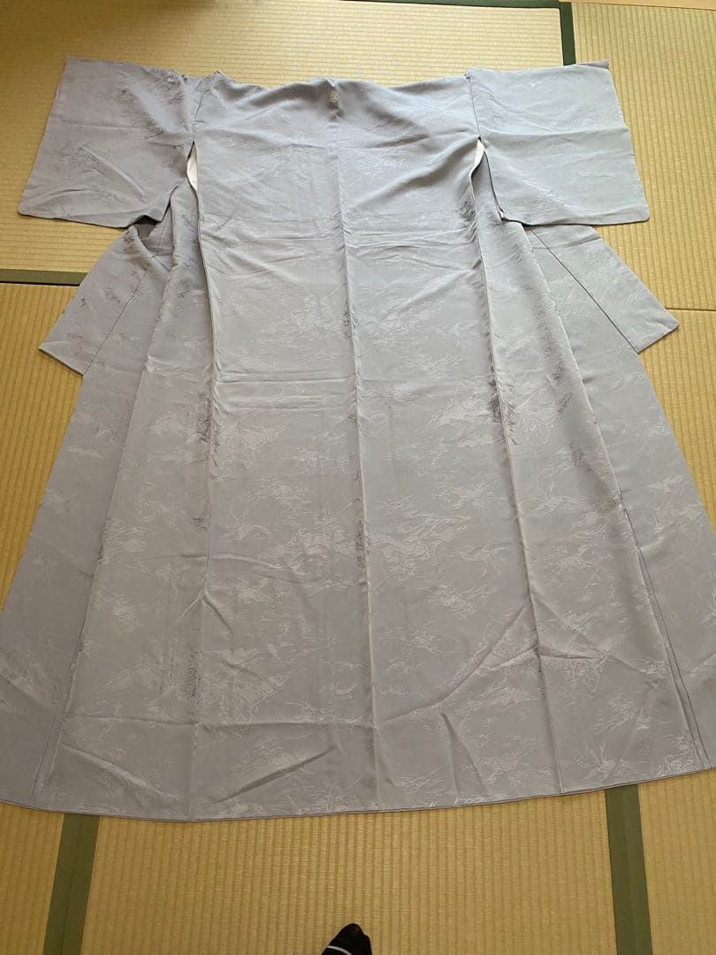 【着物5点セット】袷　色無地　水色　ママ着物　入学　卒業　お茶会