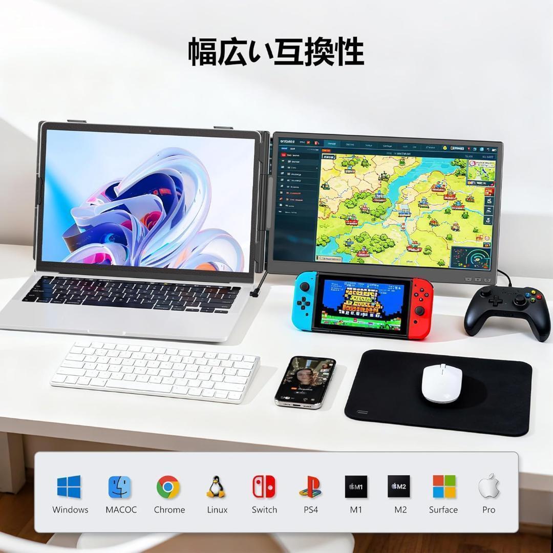 14インチ ノートパソコン用モニター FHD1080P デュアルディスプレイ