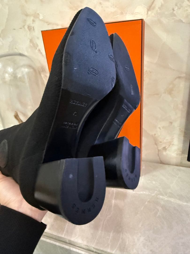 HERMES エルメス　ニットロングブーツ　40 美品　送料込