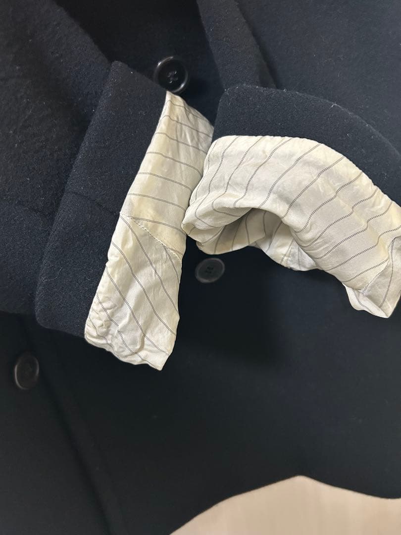 Whim Gazette ワイドカラーピーコート　黒