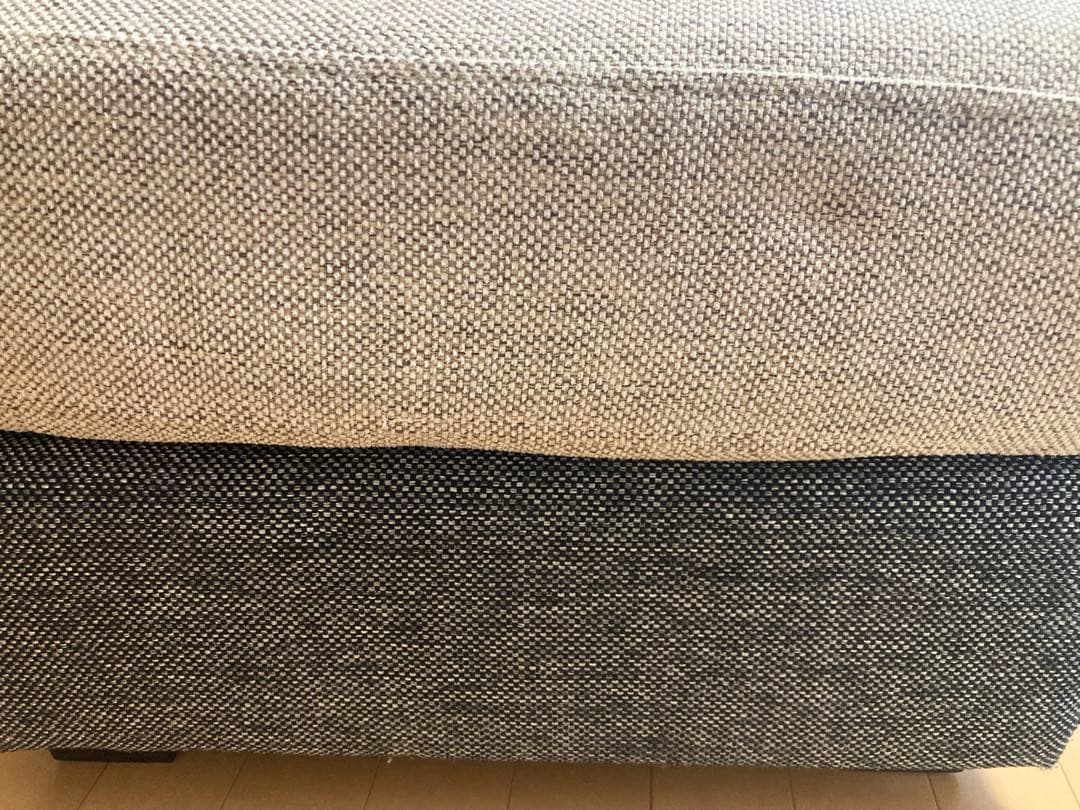 ツートンカラー ファブリック オットマン