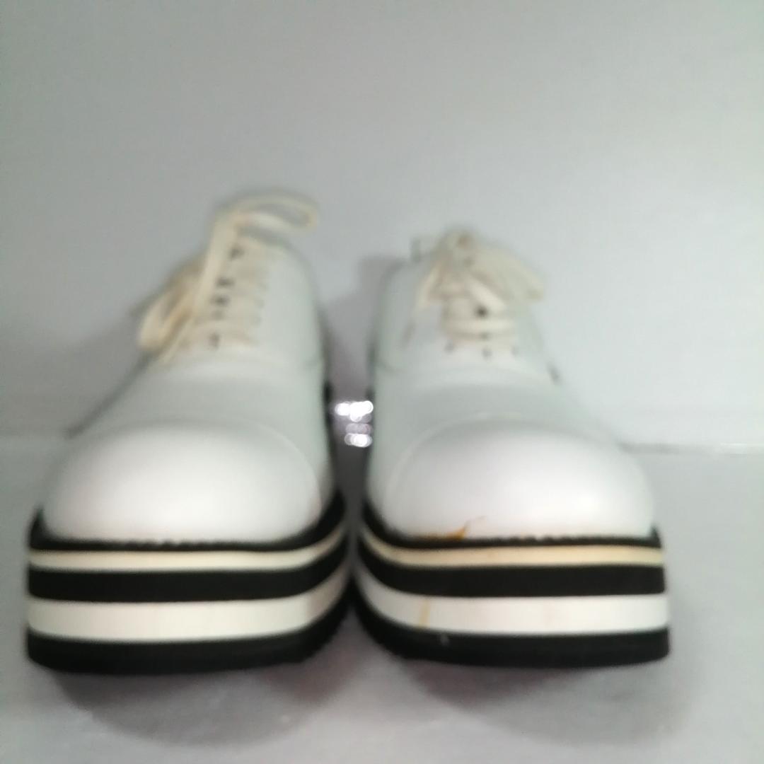 ●comme des garcons レザーレースアップシューズ厚底