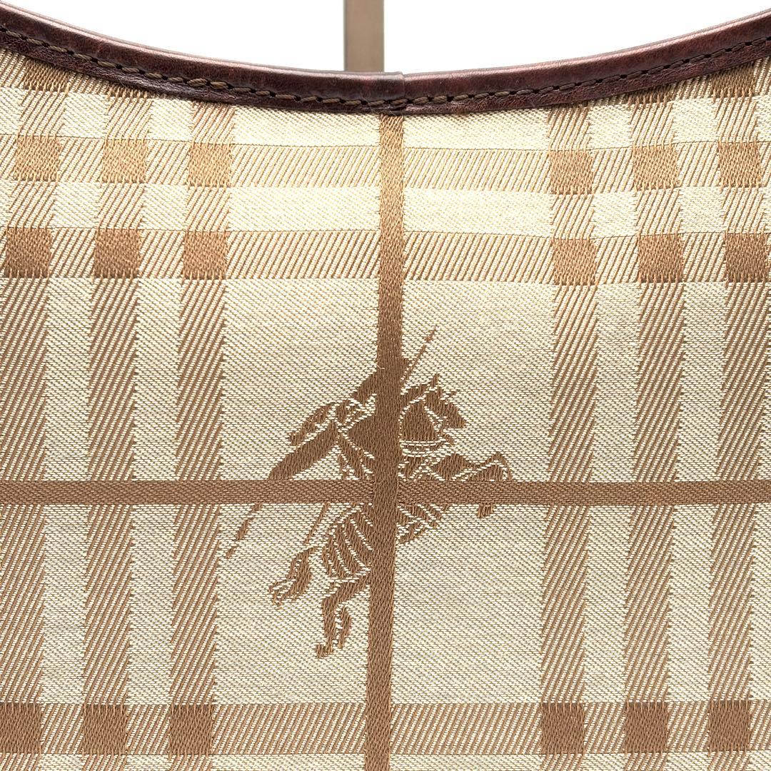 美品 バーバリー ワンショルダーバッグ ノバチェック ホースロゴ ベージュ