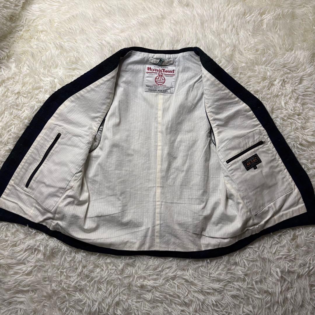 BEAMS+ ハリスツイード ベスト ブラックウォッチチェック ジレ カジュアル