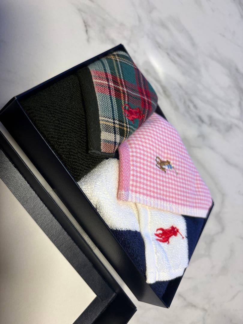 RALPH LAUREN タオルハンカチ 5枚 ハンドタオル2枚 4点