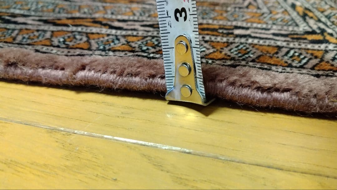 新品 未使用 パキスタン製？ 手織り ウール絨毯 大判 羊毛 カーペット ラグ