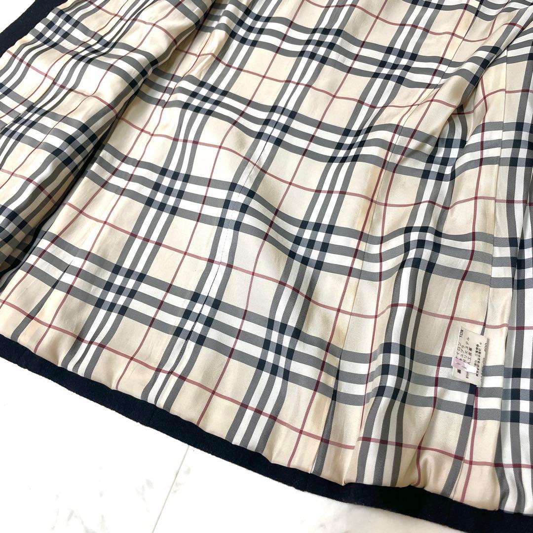 【美品】バーバリーブルーレーベル フード ウールコート アンゴラ M 黒