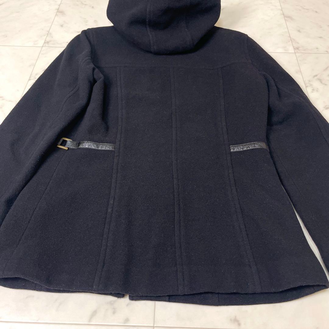 【美品】バーバリーブルーレーベル フード ウールコート アンゴラ M 黒