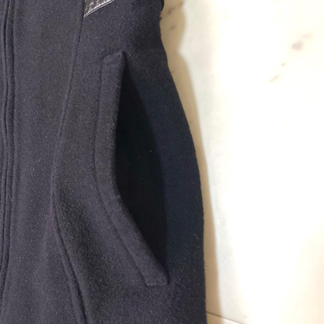 【美品】バーバリーブルーレーベル フード ウールコート アンゴラ M 黒