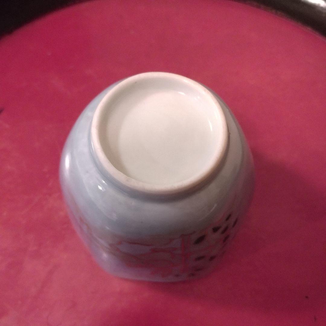 古伊万里　瑠璃釉 うさぎ紋　猪口　ぐい呑み