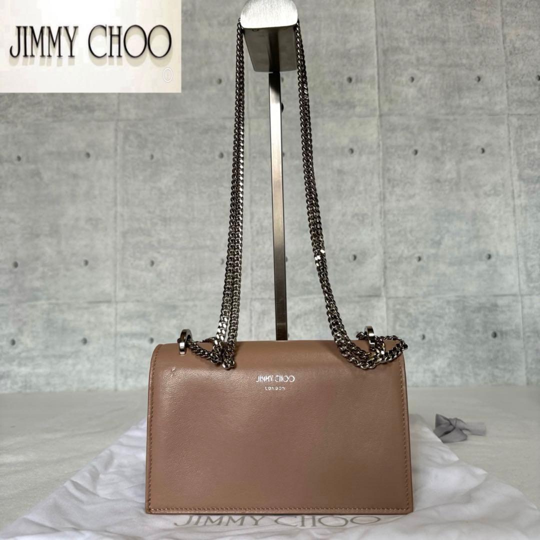 【美品】JIMMY CHOO FINLEY バレットピンク ショルダーバッグ