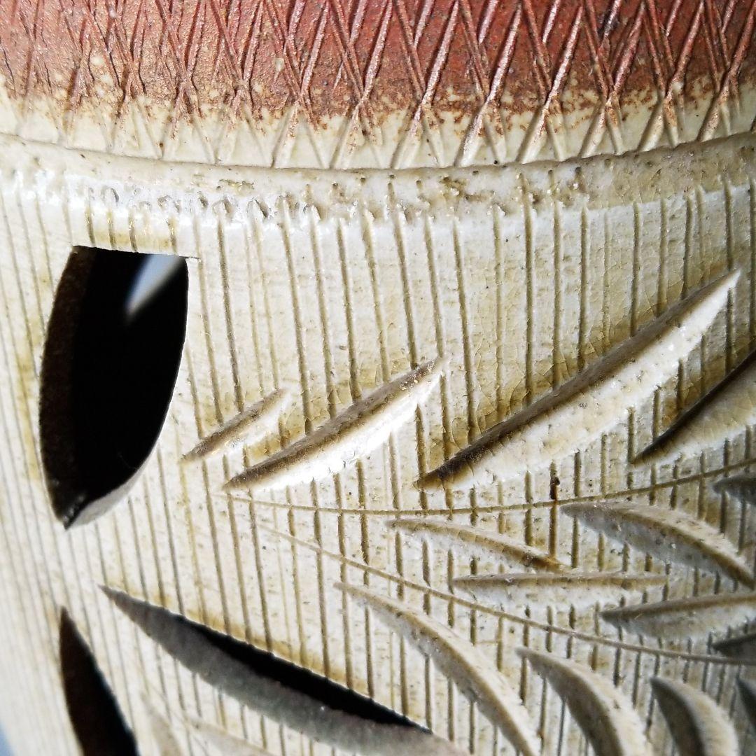 信楽焼傘立 葉スカシ  高さ４６cm