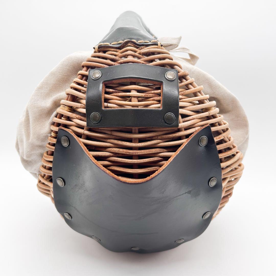 ebagos レザーパッチ ラウンドカゴバッグ ベージュ