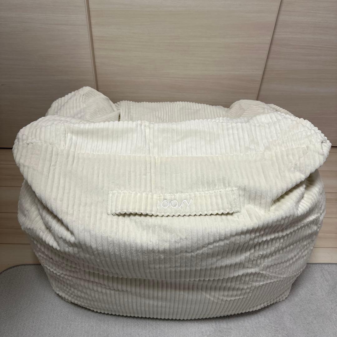 【送料込み】LOOSY HUGME 1人掛けビーズソファ IVORY