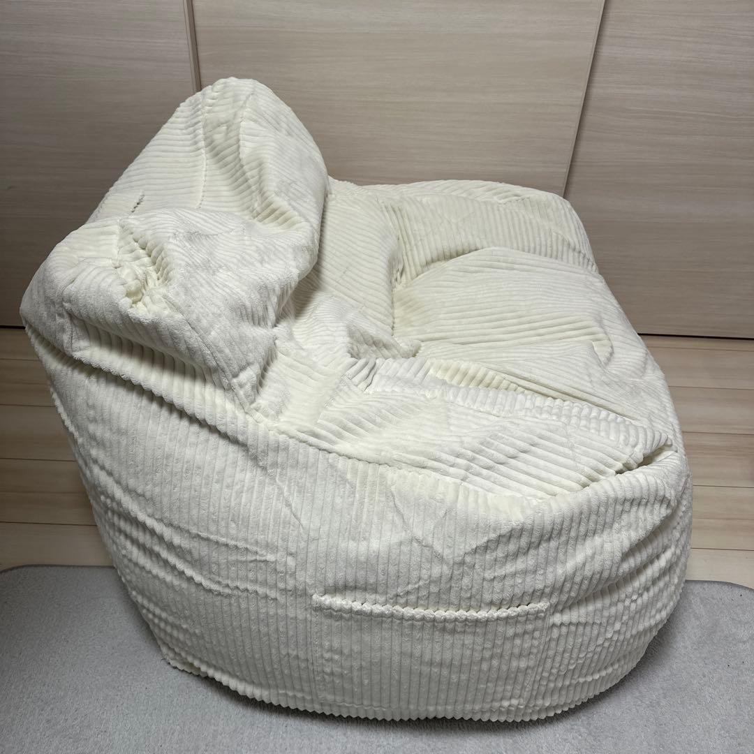 【送料込み】LOOSY HUGME 1人掛けビーズソファ IVORY