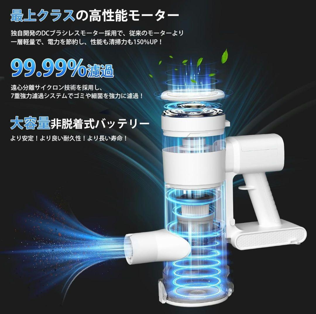 強力吸引掃除機 68000PA 10段階調整 最新バージョン 新品未使用品