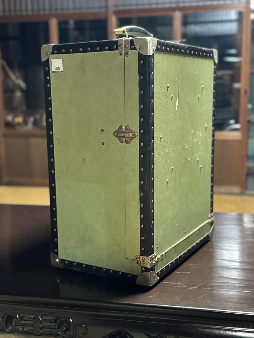 ドイツ　SIEMENS レトロ スピーカー 緑色 メッシュグリル付き