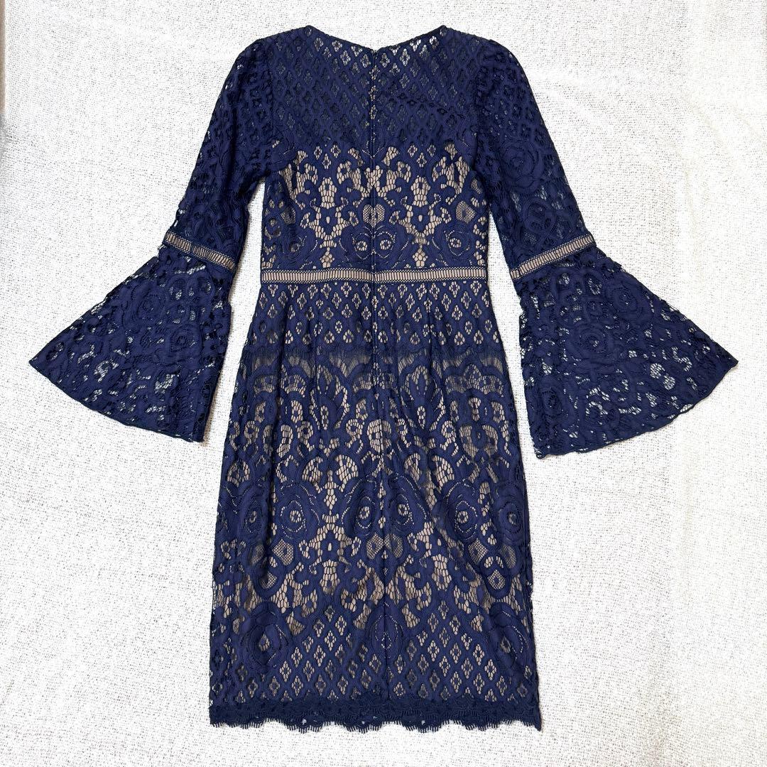 TADASHI SHOJI ネイビー レース　オケージョンドレス ワンピースM