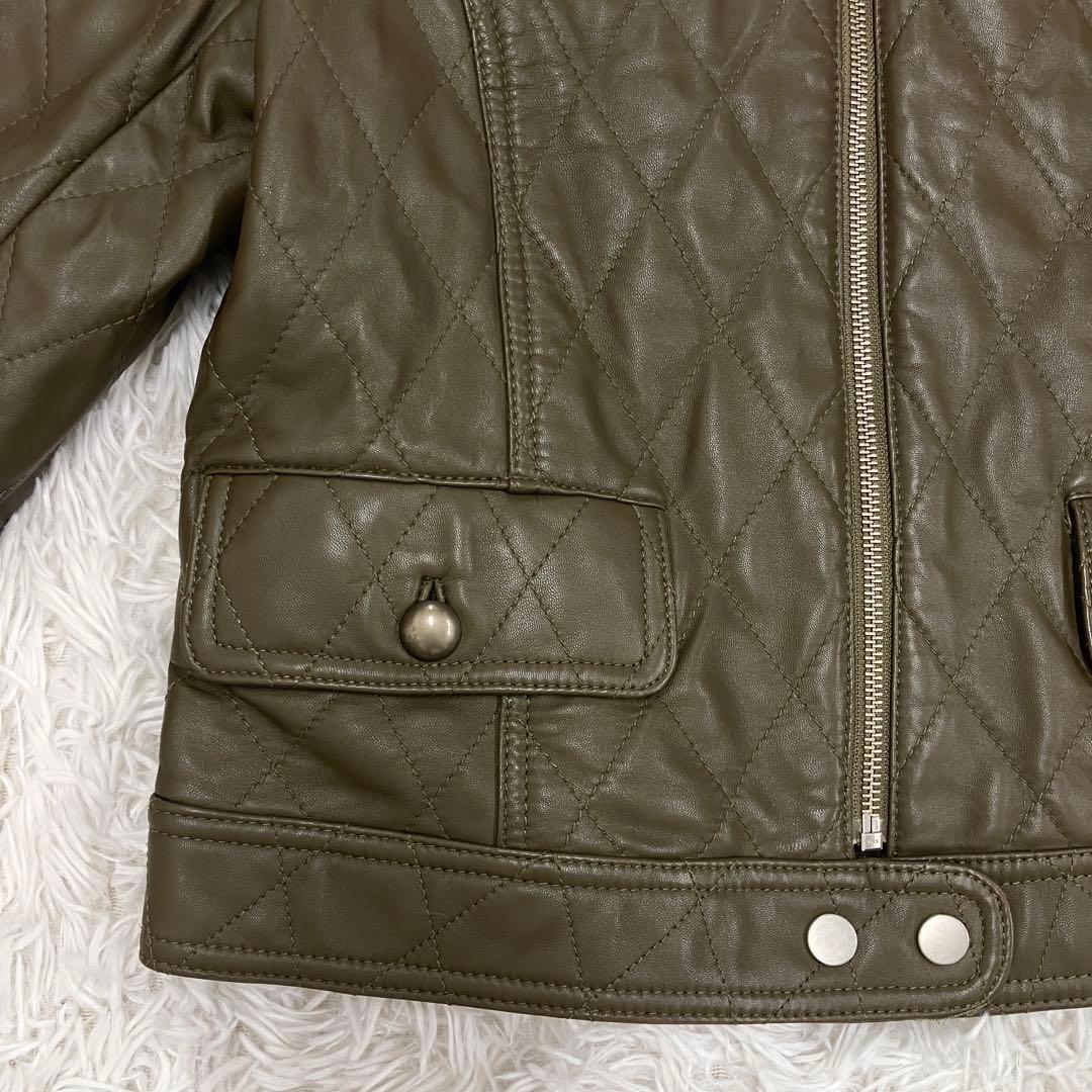 短丈 BALMAIN バルマン キルティング レザー ライダースジャケット 羊革