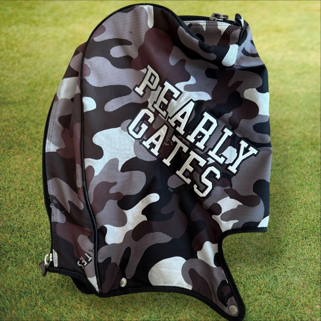 パーリーゲイツ　キャディバッグ　迷彩　カモフラ　ショルダー式　スタンド式　黒　白