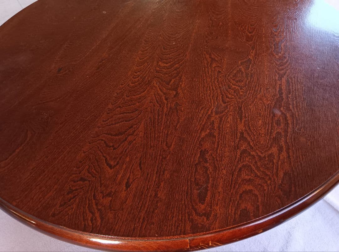 木製ちゃぶ台　折りたたみ　円卓　丸テーブル　座卓　昭和レトロ　古民家家具