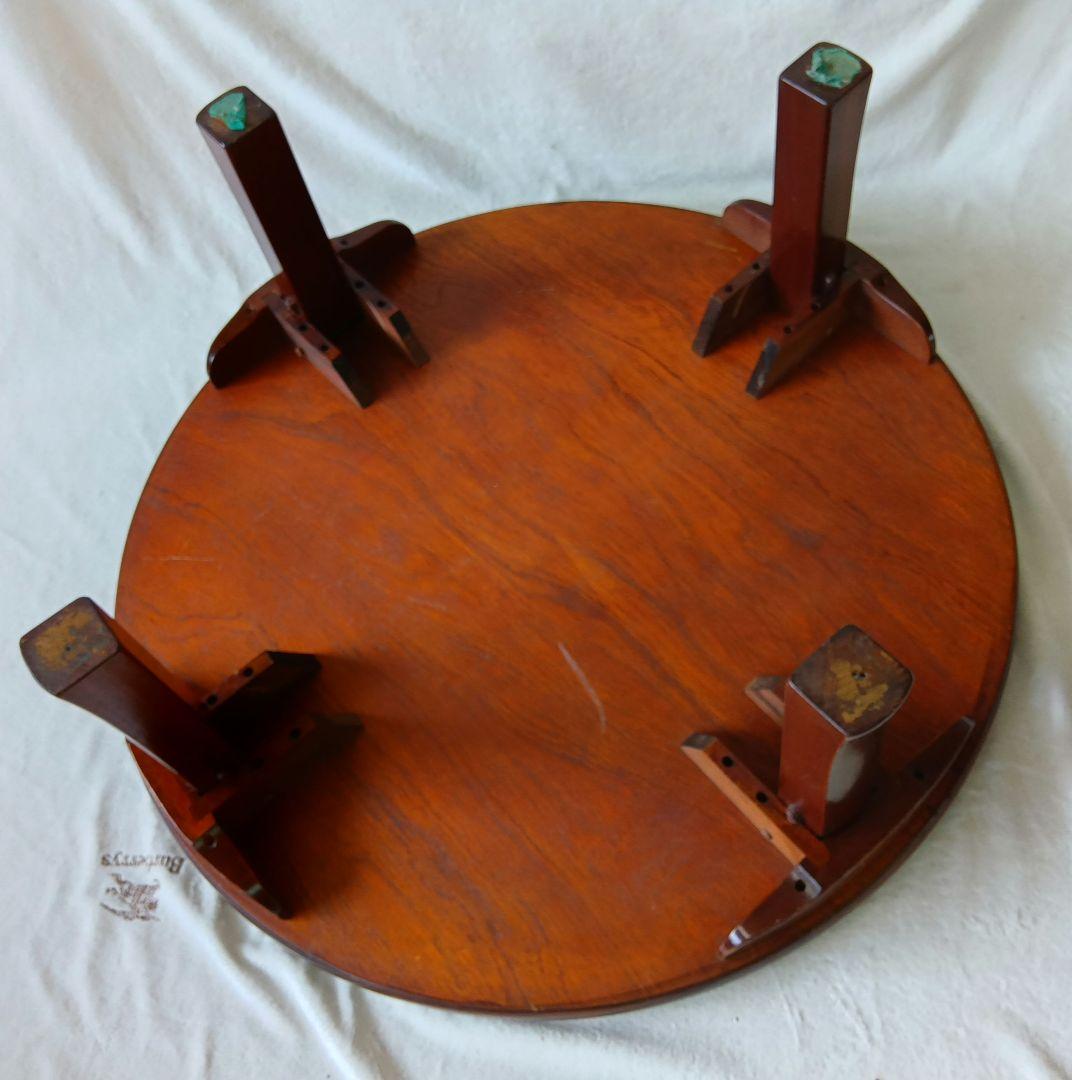 木製ちゃぶ台　折りたたみ　円卓　丸テーブル　座卓　昭和レトロ　古民家家具