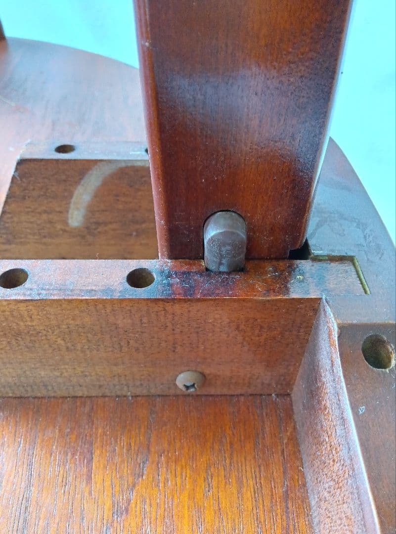 木製ちゃぶ台　折りたたみ　円卓　丸テーブル　座卓　昭和レトロ　古民家家具