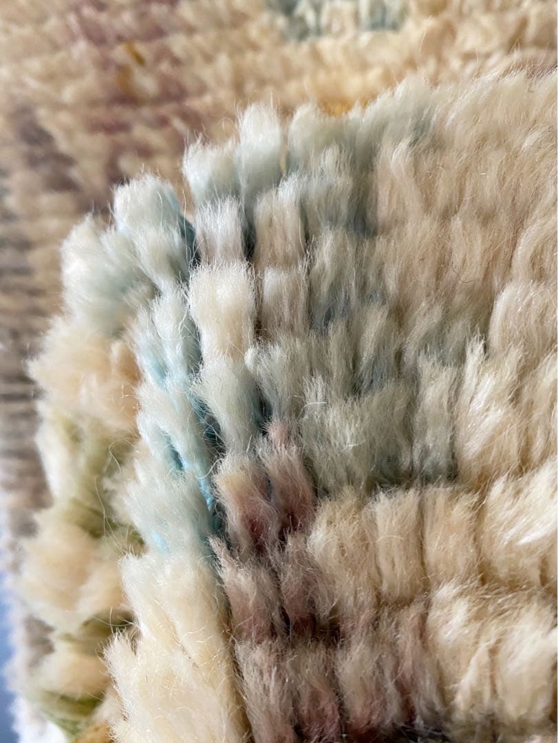 ビンテージ アンティーク70s フラワー 毛足長め 花柄 絨毯 ラグ 希少 美品