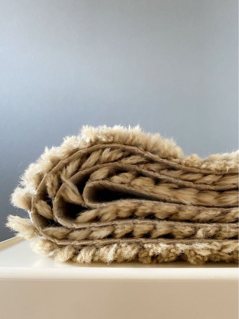 ビンテージ アンティーク70s フラワー 毛足長め 花柄 絨毯 ラグ 希少 美品