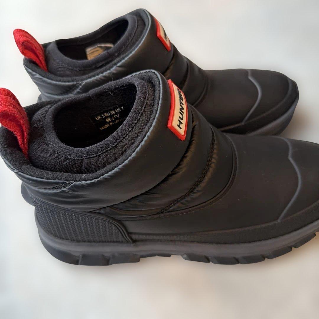 HUNTER ハンター　ブラック ショートブーツ　スノーブーツ UK5