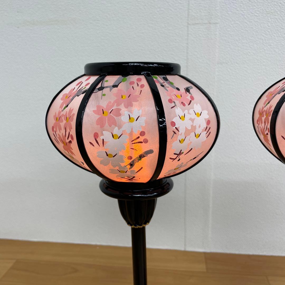 雛人形　桃の節句　雪洞　菊燈白ピンク桜