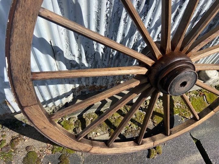 でかい木製車輪 アンティーク 90センチ