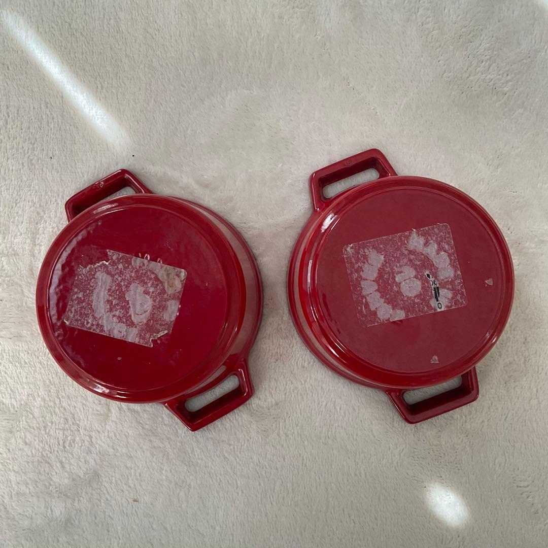 ストウブ ココット10cm 2個 チェリーレッド　 未使用・説明書付