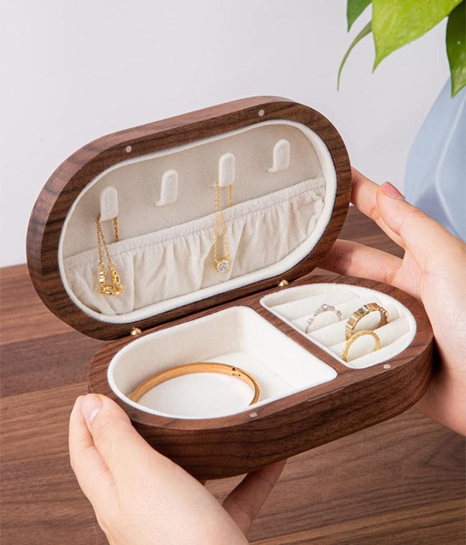 ☆ジュエリー収納 ボックス 木製 アクセサリー 胡桃の木