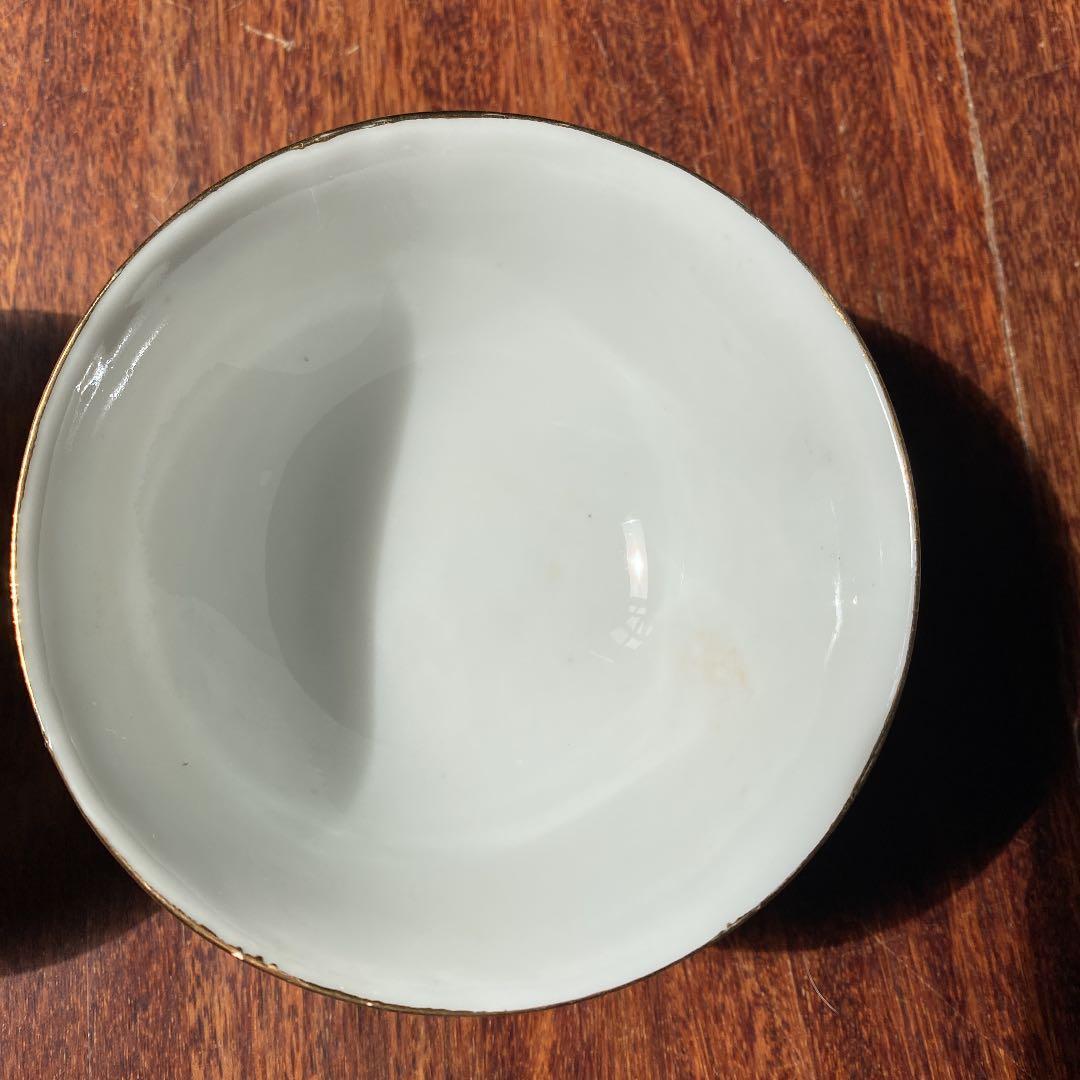 中国清朝末期民国時代の湯呑み2個、牡丹紋様　コップ