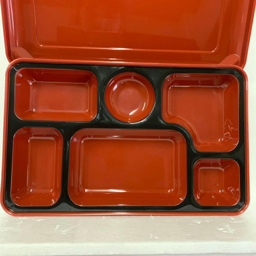 赤い弁当箱 6仕切り 伝統模様　15セット