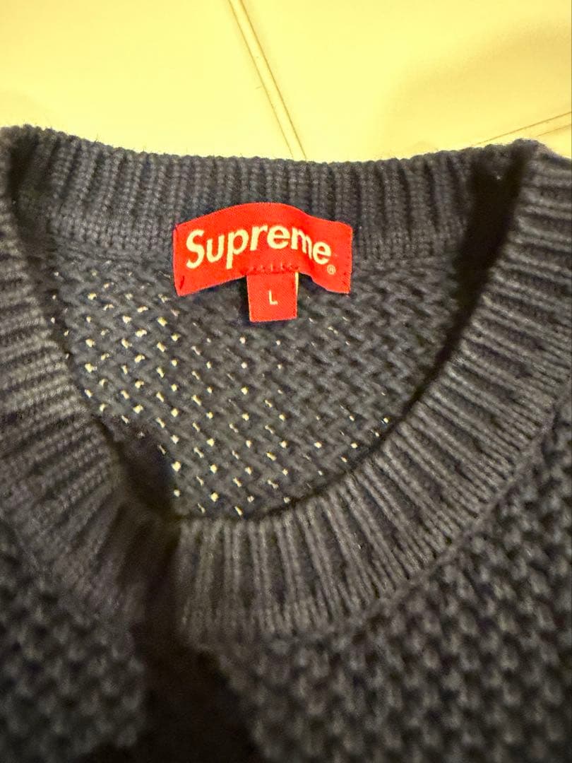 トップス supreme open knit small box logo sweater