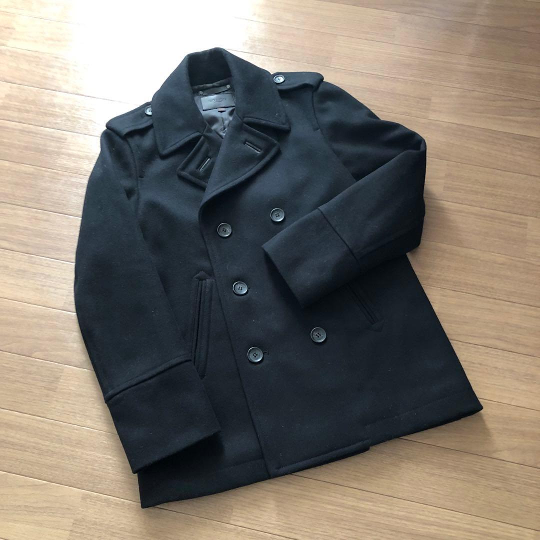 【良品】COACH コーチ ピーコート 黒 ダブル ウール サイズS