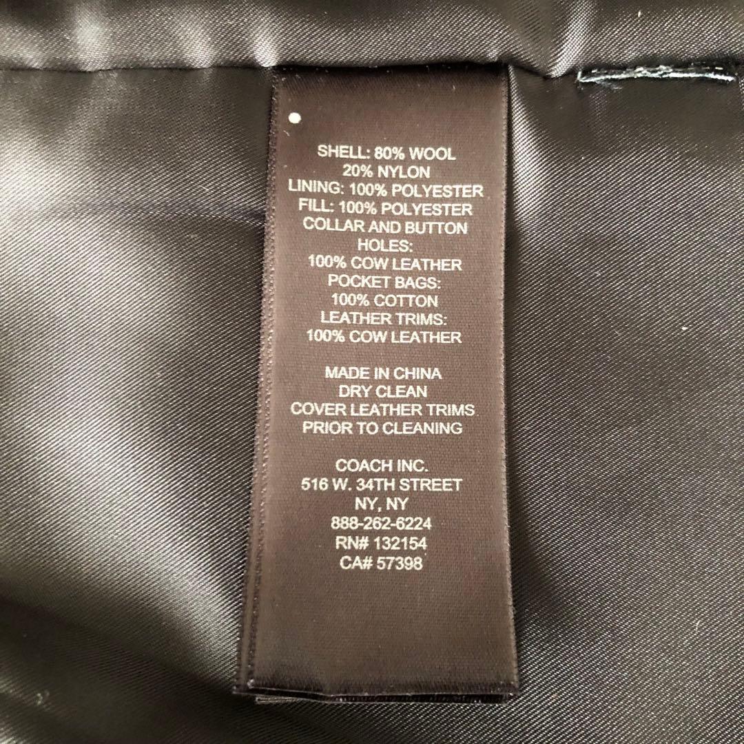【良品】COACH コーチ ピーコート 黒 ダブル ウール サイズS