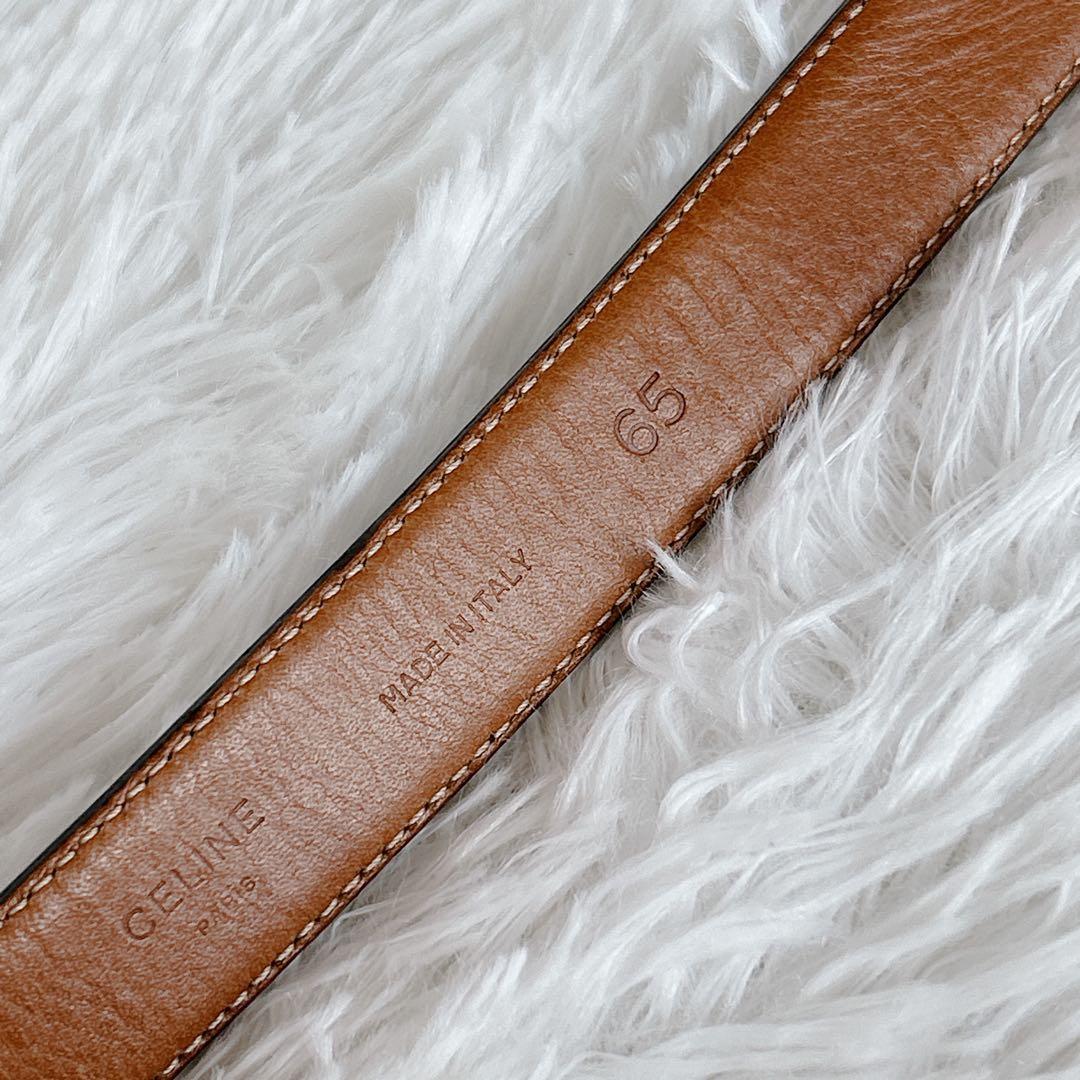 CELINE ゴールドバックル ホースビット レザーベルト ヴィンテージ 65