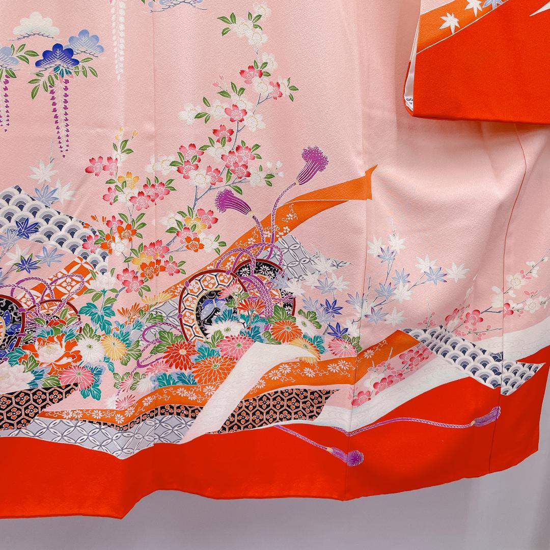 ★4037★ 子供着物 七五三 女の子 四つ身 襦袢付き