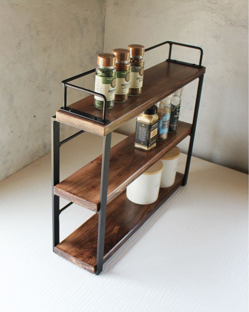 アイアン3段飾り棚・アイアンスパイスラック