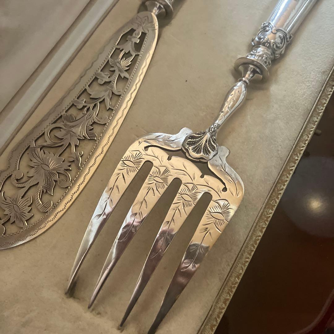 フランスアンティーク 純銀 サーバー ミネルヴァ サービング シルバー 銀950