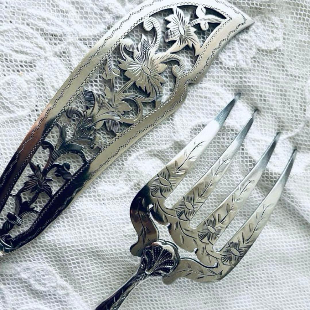 フランスアンティーク 純銀 サーバー ミネルヴァ サービング シルバー 銀950