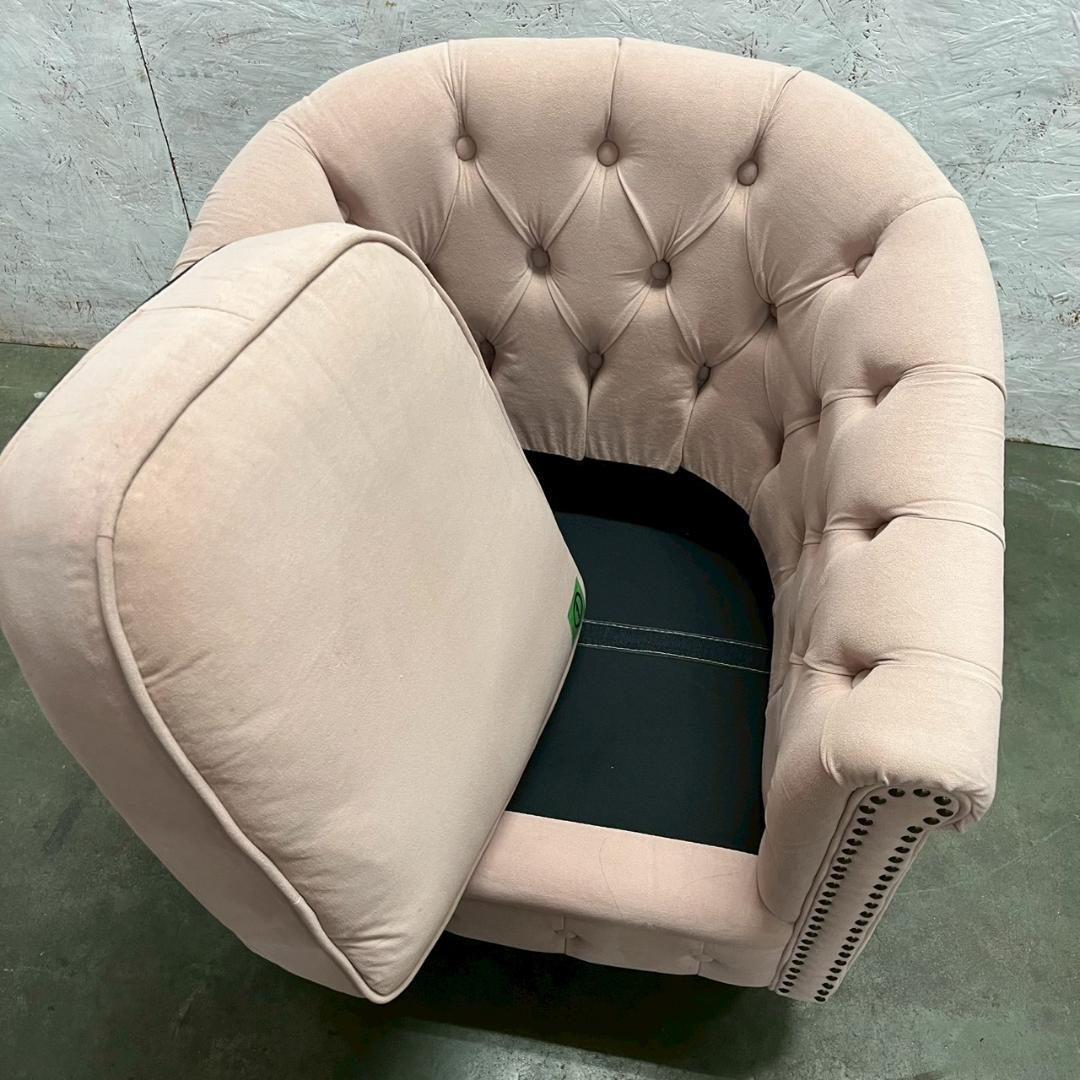 チェスターフィールド 1人掛けソファ ピンク VINCENT ① A0609